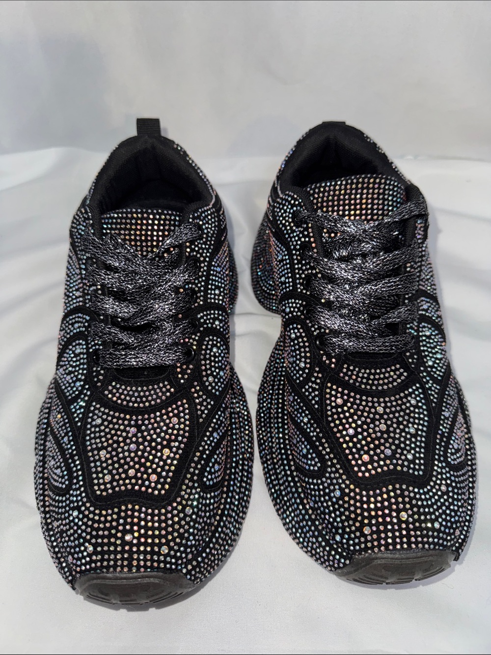 Sparkling Black Rhinestone Women’s Sneakers size 9